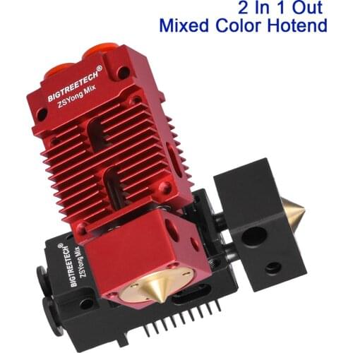 BIGTREETECH Mixed Color Hotend 2 In 1 Out 12V 24V Upgrade Bowden Extrusion Filament 1.75 J-head Titan MK8 Extruder Teflonto Tube