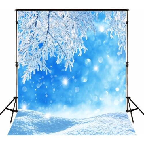 VinylBDS Winter Photography Backgrounds Light Blue Frozen Branches Photo Backdrops Winter Backdrops For Children Photo Studio
