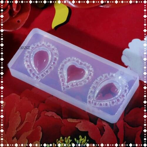 Love gem Liquid silicone mold DIY resin jewelry pendant necklace pendant lanugo mold resin molds for jewelry