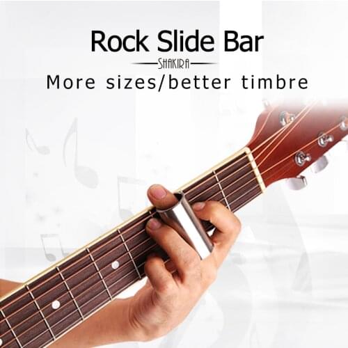 Rock Slide Bar High Guitar Slide Bar Stainless Steel Metal/Glass Finger Slides for Ukulele String Instruments Guitar Accessories