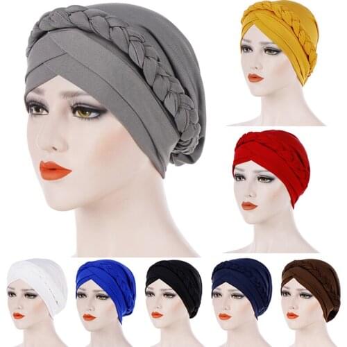 Turban Hat Cotton Muslim Turban Scarf for Women Islamic Inner Hijab Headwear Arab Wrap Head Scarf Femme Hair Accessories Hat