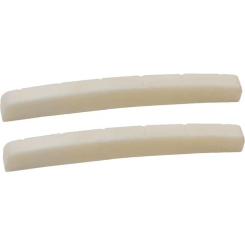 2x Ivory Curved Slotted Bone Nut for Fender Stratocaster Tele Guitar Bridge Saddle Nut