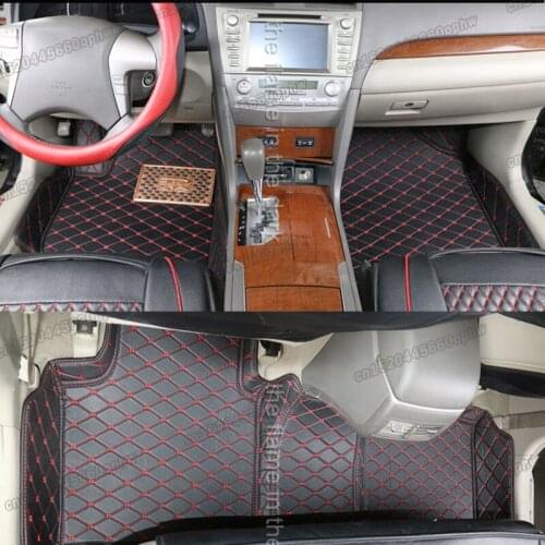 Lsrtw2017 leather car floor mats for toyota camry 40 xv40 2006 2007 2008 2009 2010 2011 carpet accessories auto foot mat