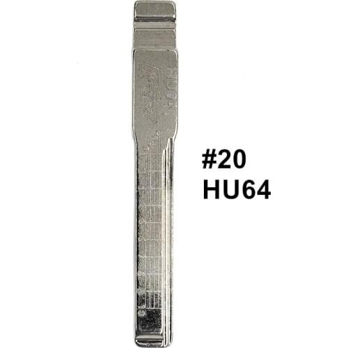 5pcs 2 IN 1 Lishi HU64 #20 Engraved Line Key Blade Scale Shearing Teeth Cutting Key Blank for MB Mercedes/Maybach/Lorenz/Carlson