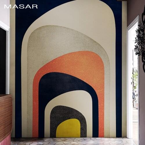 MASAR Creative personality color fresco abstract door hole living room corridor background wall wallpaper waterproof Magic