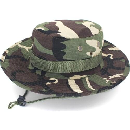 Men Fishing Cap Sun Protector Hats Outdoor Jungle Round Hat Mountaineering Camouflage Fish Hat