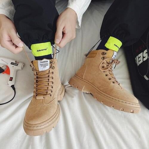 2020 Men Autumn Winter Boots Men PU Leather Waterproof Timber Land Shoes Thick Bottom Increase Non-slip Chelsea boots R10-72