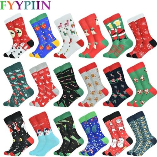 Mens Christmas Socks New Design Set Series Autumn and Winter Mens Cotton Socks High Quality Leisure Gift Socks