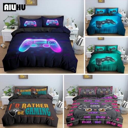 New Gamepad Bedding Set Single Double Queen King Queen Size Duvet Cover Set Creative Black Bed Cover Set 2/3pcs Home Textile