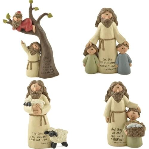 Christian gift gift BB original resin pose table hand-painted shepherd Jonah and whale five cake two fish ark covenant