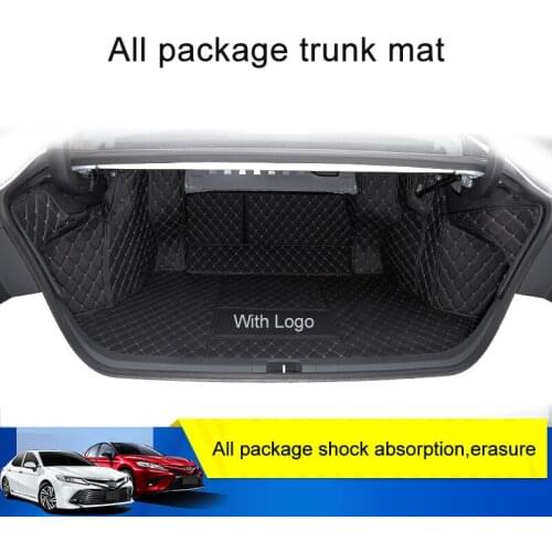 QHCP Microfiber Leather Car Full Trunk Mat Rear Tray Cargo Liner Protector Pad Fit For Toyota Camry 2018 Car Styling Accessories
