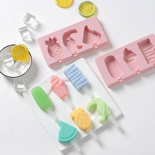 Silicone Ice Cream Mold with Cover Animals Shape Jelly Form Maker for Ice lolly Moulds Ice Cube Tray for Candy Bar Decoration