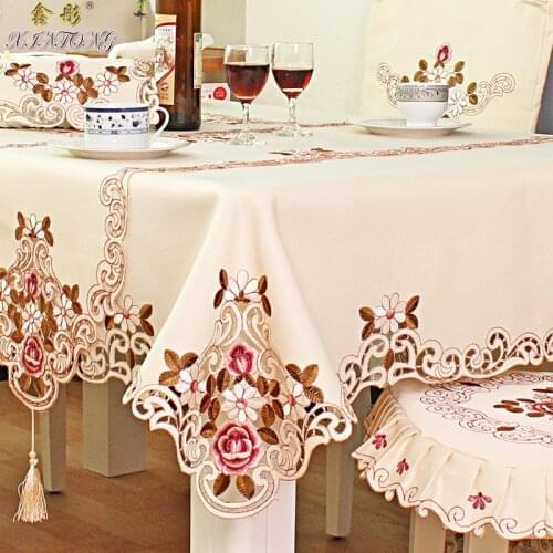 2020 European Style Embroidery Table Cloth Chair Cover Fabric Table Runner Decoration Coffee Table Cloth Home Tablecloth