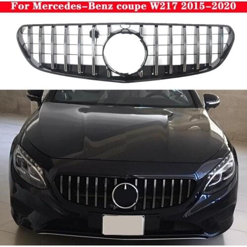 Car styling Middle grille for Mercedes-Benz S-Class coupe W217 2015-2020 ABS plastic GT front bumper Center Grille vertical bar
