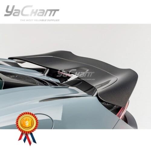 Car-Styling V Pattern Dry Carbon Fiber Rear Trunk GT Wing Fit For 2018-2019 720S VRS Silverstone Edition Style Rear Wing Spoiler