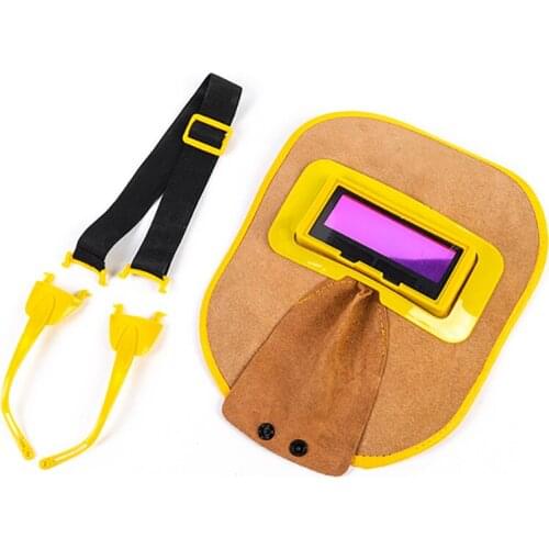 Auto Darkening Welding Helmet Solar Welding Mask Welder Cap Cowhide Leather Welding Lens Mask Helmet for Welding Protection