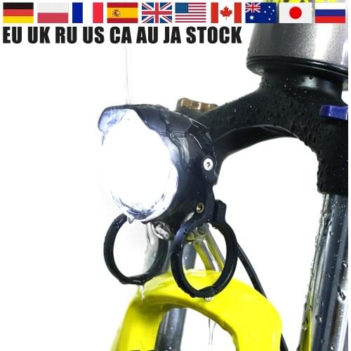 Electric Bicycle Light 3W Waterproof & Shockproof Headlight 60 lux DC6V - 80V Aluminum Housing LED ebike Light E24 Certificate