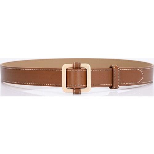 No Hole Comfortable Corset Belts Fashion Women Belts Split Belts Simple Square Buckle Belt For Student Strap Jeans Belt