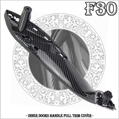 Interior Door Carbon Fiber Black Pull Handle Inside Trim For BMW 3 Series F30 F31 F32 F33 F34 F35 F36 F80 F82 F83 2012-2018