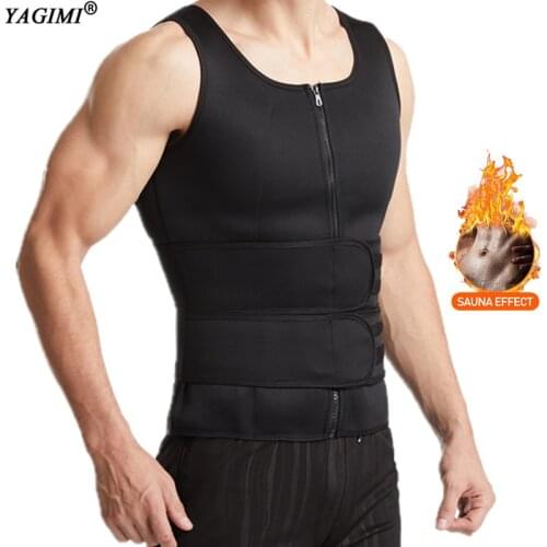 YAGIMI Man Workout Sweat Vest Fitness Body Shaper Waist Trainer Corset Sauna Body Suits Shapewear Fajas Weight Lose Fat Burning
