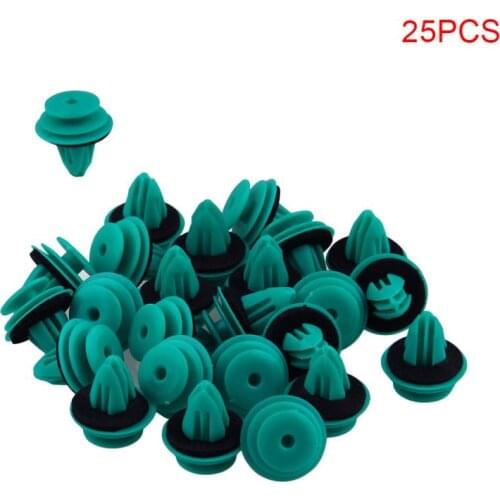 25pcs Green Trim Panel Nylon Retainer Clips Buckle For Toyota 90467-10188 Bumper Door Buckle Car Interior Accessories