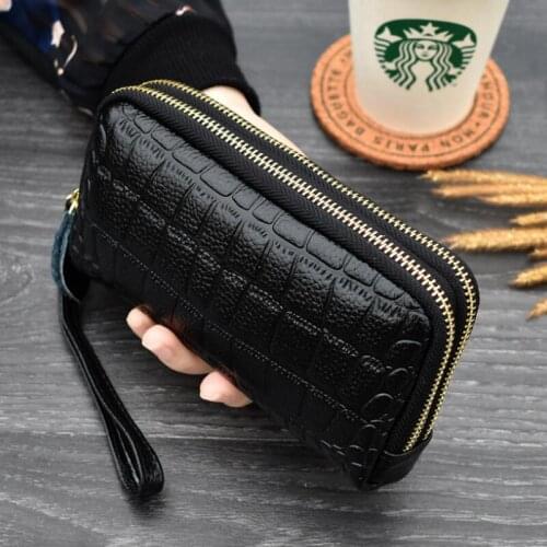Genuine Leather Women Wallets Multifunction Large capacity Purses Long Zipper Womens Wallet Money Coin Holder Female Purse