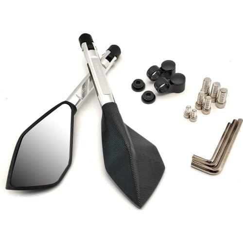 1 pair Universal 8mm 10mm CNC Aluminum Motorcycle Rearview Mirrors For Kawasaki ZX14R Z1000SX H2R KLZ1000 Versys Z400