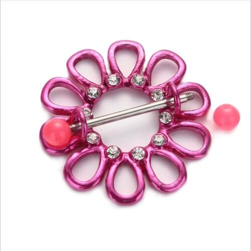 14G Round Flower Nipple Ring Nipple Piercing