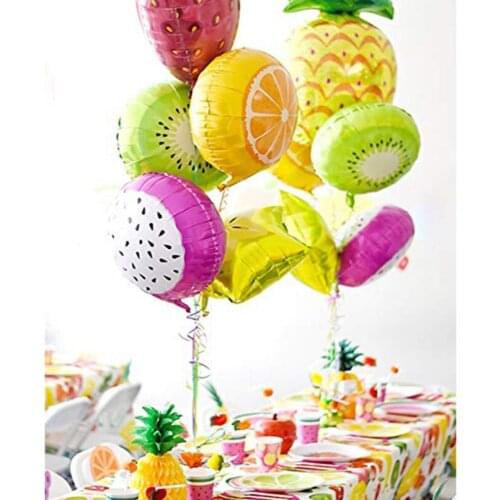 18" Fruit Foil Balloon Peach Watermelon Kiwi Strawberry Orange Pineapple Summer Flamingo Party Decoration Supplies Kids Toy