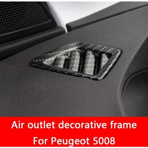 2 PCS/ Set Interior Front Air Condition Outlet Vent Molding Frame Cover Cap Trim for Peugeot 5008 3008 Car Accessories