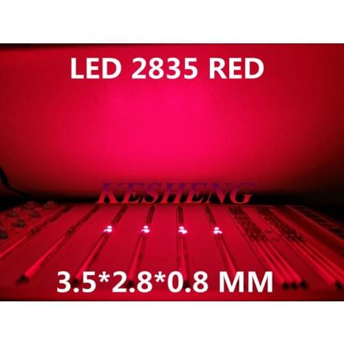 200PCS/12-20LM 2835 Red SMD LED 0.2W high bright light emitting diode chip leds 620-625NM PLCC-2 60Ma SMD/SMT 3528 Red
