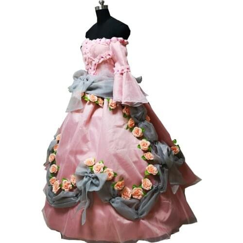 2020 New pink Vintage costumes 18th Duchess Retro medieval Renaissance Reenactment Theatre Civil war Victorian dress D-392