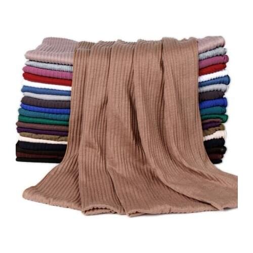 2021 New Design Jersey Scarf Cotton Wrinkle shawls Maxi Hijab Long Muslim Head Wrap Long scarves/scarf