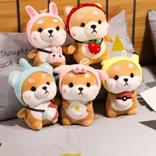 28/38/48cm Kawaii Cor gi Toy Turn to Pig Rabbit Staffed Animal Plush Toy Doll for Children Kids Baby Christmas Gifts