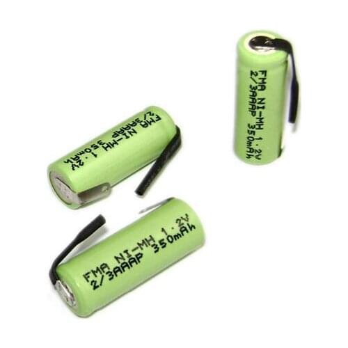 3Pcs electric Shaver razor battery Ni-MH 2/3AAA 1.2V 350mAh 10*29mm W/Tabs
