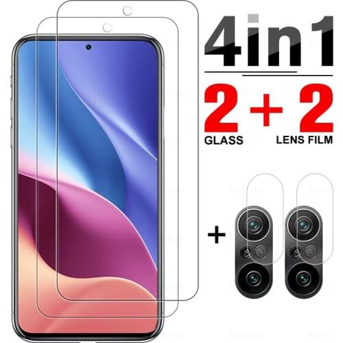 4-in-1 Tempered Glass For Xiaomi Redmi K40 Pro K40 Pro Plus Screen Protector For Redmi Note 9t 5G Note 10 4G Note 10 Pro Lens
