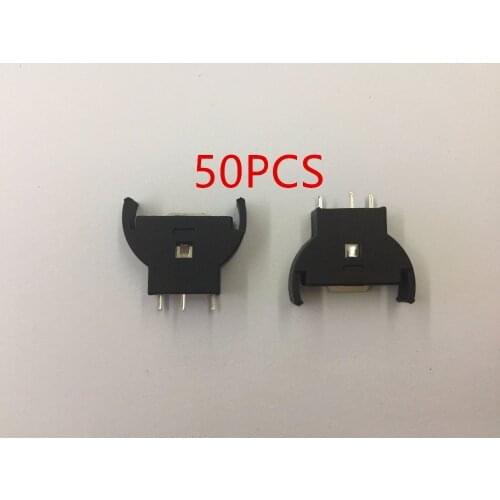 50 Pcs Black Plastic CR2032 2032 3V Cell Coin Battery Socket Holder Case