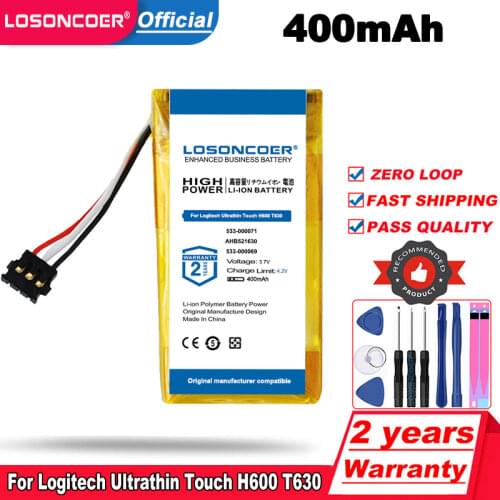 400mAh 533-000071 AHB521630 Battery for LOGITECH G Pro Wireless,G304,G502, G703 Lightspeed, MX Vertical,UE310,UE3500,UE4500