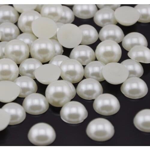 Free shipping 20pcs 10mm Beige imitation pearl beads half round Flatback Pearl DIY Phone Case DIY Design Deco Supply