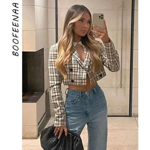 Женские повседневные пиджаки BOOFEENAA China At AliExpress