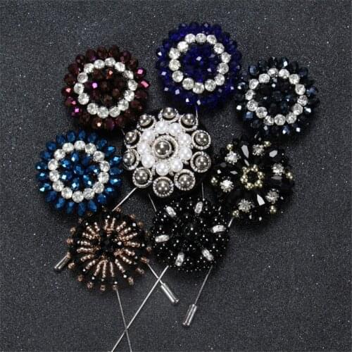 Wholesale Brooches Mixed 5Pcs/Lot Flower Brooches Wedding Men Brooches And Pins For Suits Lapel Pins Flower Men
