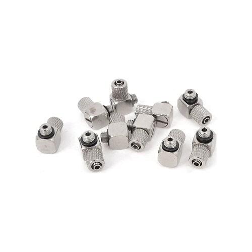 10 Pcs 5mm Male Thread Elbow Fitting Quick Joint Connector for 3mmx4mm Air Pipe