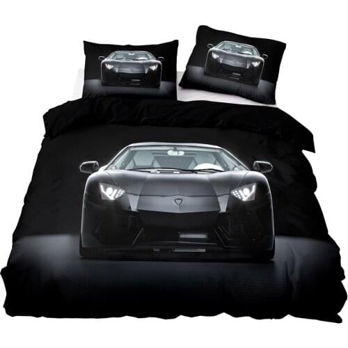 3D Domineering Black Sports Car Pattern Duvet Cover Set With Pillowcase, 228x228 Quilt Cover,200x200 Blanket Cover,Bedding Set
