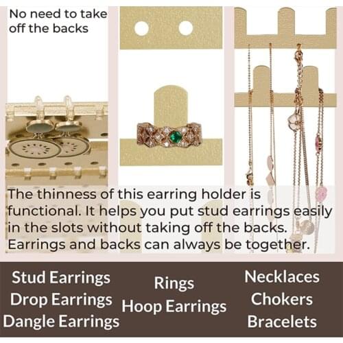 Wooden Hanging Jewelry Organizer Wall Mounted Necklace Earrings Display Stand Ear Studs Holder Storage Rack Home Decoration T21F