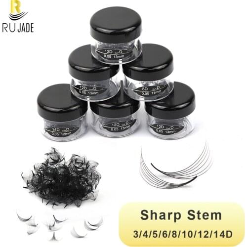 Sharp Narrow Stem Premade Volume Fans Lash Loose Fans 3D/4D/5D/6D/7D/8D Slim Thin Pointy Base Russian Volume Fans Lash Eyelashes