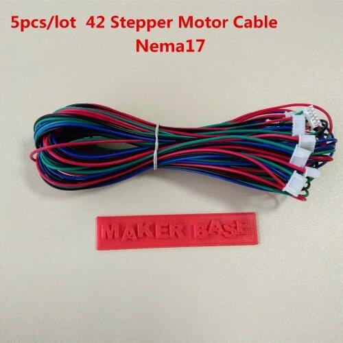 Nema 17 stepper motor cable RepRap motor wiring Dupont 4pin 6pin cable 42 motor wire XH2.54 connector nema17 wire 5pcs/lot