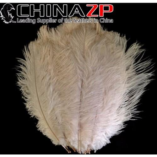 CHINAZP Factory 25-30cm(10-12inch) 100pcs/lot Beautiful Ivory Ostrich Feathers For Variety Decorations