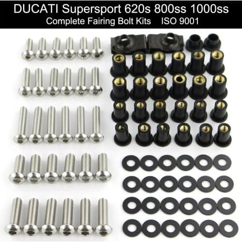Fit For Ducati SUPER SPORT 620s 800ss 1000ss Motorcycle Complete Full Fairing Bolts Kit Fairing Clips Speed Nut Stainless Steel
