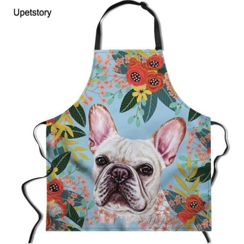 Upetstory 1Pc Kitchen Apron Joyful Dog Printed Sleeveless Fabric Chef Aprons for Men Women Home Cleaning Tools 65*72cm