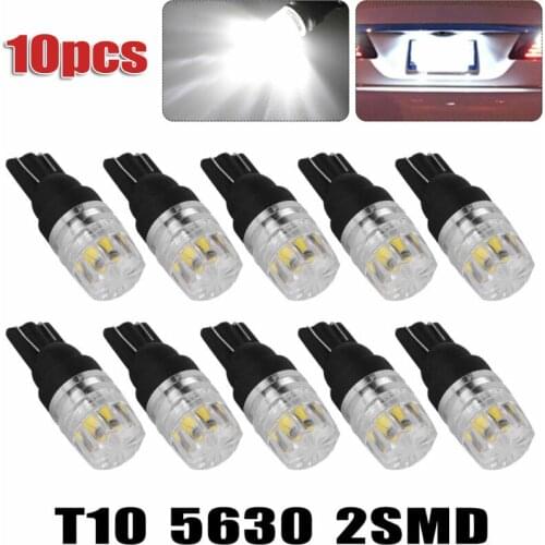 10PCS Super Bright White T10 2SMD LED Car Light Bulb High Power Dome Map License Light Bulbs W5W 168 194 2825 6000K